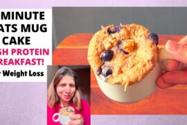 2-Minute Oats Mug Cake Recipe in Microwave | High Protein Quick Breakfast for Weight Loss (No Sugar)