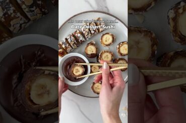 Medjool Date Dessert Sushi - full recipe link in description!  #healthyrecipes #valentinesday