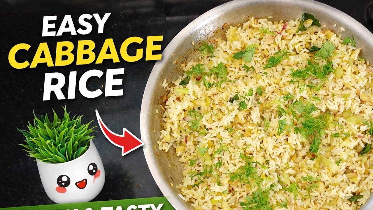 Easy Cabbage Rice Recipe | Quick & Healthy Lunch Box Idea Easy Cabbage Rice Recipe | Quick & Healthy Lunch Box Idea