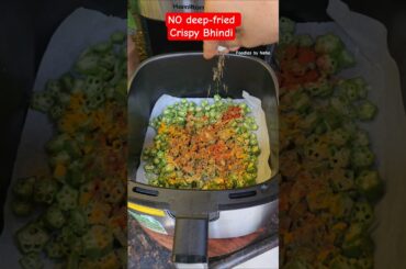 Crispy Bhindi in Air Fryer | No Deep Fry, Super Crunchy! #shorts_video #foodiesbyneha #bhindi