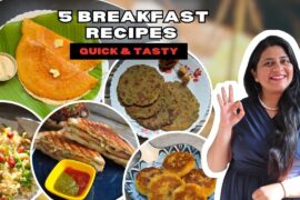 5 Easy Breakfast Recipes | Instant Benne Dosa | Poha | Bombay sandwich | Meethi Dhebra | cutlets
