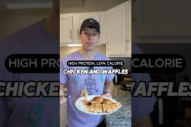 Chicken & Waffles High Protein Low Calorie Recipe #shorts