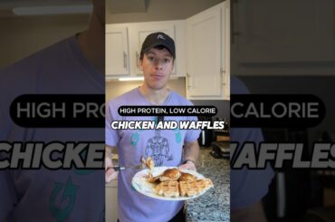 Chicken & Waffles High Protein Low Calorie Recipe #shorts