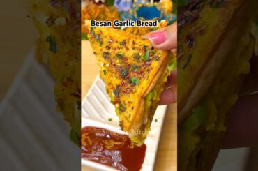 Besan Garlic Bread Recipe | No Oven, No Maida | 10 Min Healthy Snack #shorts  #recipe #snacks #food