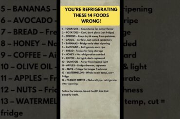 14 Foods You Should Never Store in the Fridge (And How to Store Them Properly) #householdtips #home