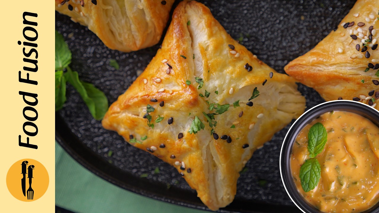 Chicken Pyramids Puffs Ramzan Special Recipe by Food Fusion Chicken Pyramids Puffs Ramzan Special Recipe by Food Fusion