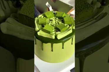 Tutorial on making matcha cake that is suitable for adults without feeling nauseous #shorts #yummy