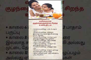 Perfect Daily Healthy Diet Plan for Kids | Best Tamil Parenting Tips for Strong & Smart Children
