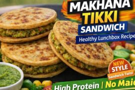 Healthy tiffin ideas for kids/Makhana Tikki sandwich/Lunchbox recipes/Breakfast/Snacks tiffin recipe