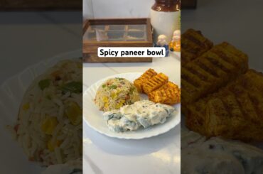 Spicy Paneer Rice Bowl Recipe | Quick & Easy High Protein Veg Meal#highprotein #ytshorts