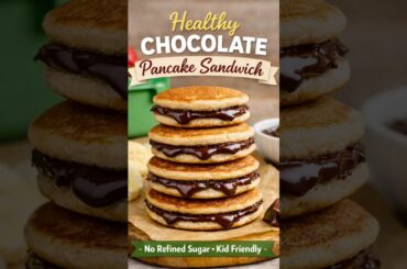 Healthy Banana Chocolate Pancake Sandwich | Eggless Ragi Pancakes for Kids Lunchbox