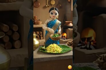Tiny Doll Preparing Lemon Rice for Lunch | Chitranna #lemonrice #miniaturecooking #shorts