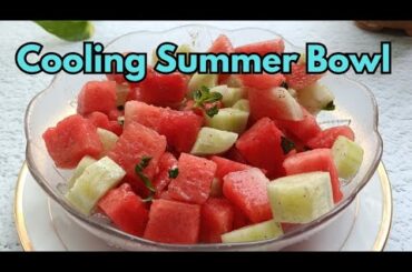 Summer Special Watermelon Cucumber Salad | 5 Minute Healthy Tarbuj Kheera Salad Recipe