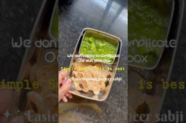 Healthy easy recipes for kids lunch box(healthy easy palak paneer recipe for kids)10 minutes sabji