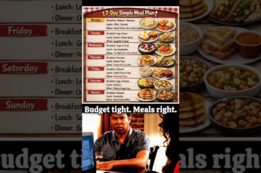 Budget Friendly 7 Day Meal Plan for Family | Cheap & Healthy Weekly Dinners