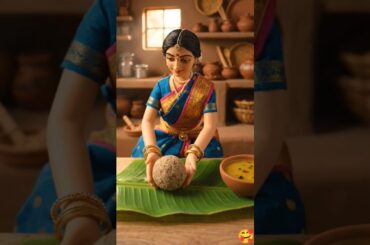 Tiny Doll Making Ragi Balls | Ragi Mudde | Kazhi #miniaturecooking #shorts