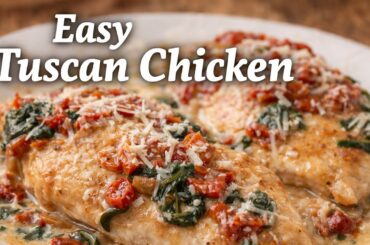Creamy Tuscan Chicken (30 Minute Healthy Dinner Idea)