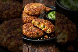 Crispy Oats Cutlet Recipe | Healthy No Maida Snack | Weight Loss Oats Veg Cutlets #asmr #shorts