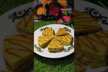 Veg sandwich dhokla recipe| soft and easy suji dhokla at home #youtubeshorts  #khanadelight