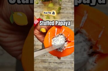 Stuffed creamy papaya ( hung curd) | Healthy dessert recipe