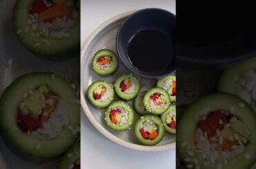 Cucumber sushi recipe|| how to make cucumber sushi roll ||cucumber sushi rolls recipe #btsarmy#asmr