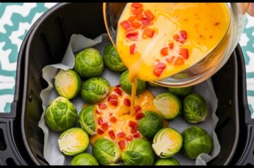 Healthy Air Fryer Omelette with Crispy Brussels Sprouts | Simple Breakfast Idea