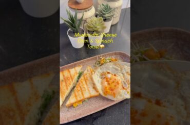 Mushroom cheese corn spinach sandwich recipe ##sandwich #toast #mushroom #cheese #spinach #healthy