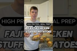 Fajita Chicken Stuffed Potatoes High Protein Meal Prep #shorts