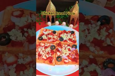 Chicken Bread Pizza #chikenlover#pizza#pizzalover#breadrecipe#recipe#cooking#viral#popular#trending