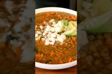 My husband loves this Lentil Soup Recipe Delicious and Healthy! Sopa de Lentejas #shorts