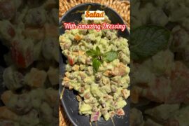 Salad with dressing #shorts #trendingrecipe #salad #healthy #dressing #saladrecipe #viralvideo