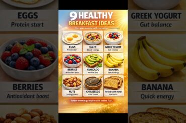 9 Healthy Breakfast Ideas #wellness #healthylifestyle #health #healthyeating #breakfast #healthyfood