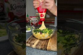 Follow for more fun recipes like this! #kimchi #eggsalad #healthylunch #healthyrecipes