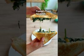 Popeye’s Power Sandwich | Spinach, Corn Cheese Healthy Recipe | Easy Kids Lunch#food #shorts #recipe