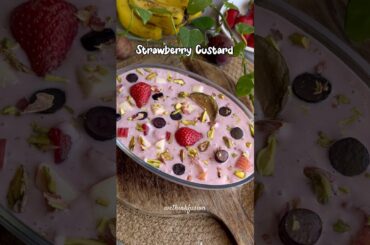 Strawberry Custard recipe | Healthy recipes | Homemade fruit Custard | #viral #trendingreels