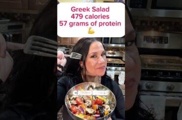 High Protein Greek Salad Recipe #highprotein #highproteinmeals #greeksalad