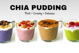 4 Easy Chia Pudding Recipes | Healthy Breakfast Ideas | Matcha, Strawberry, Blueberry & Tiramisu