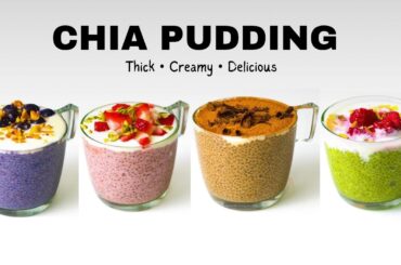 4 Easy Chia Pudding Recipes | Healthy Breakfast Ideas | Matcha, Strawberry, Blueberry & Tiramisu