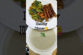 Healthy Dinner in 20 Minutes | Broccoli Soup & Crispy Tofu & Sauteed veggies #dinner #food #cooking