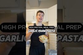Garlic Parm Chicken Pasta High Protein Meal Prep Recipe #shorts