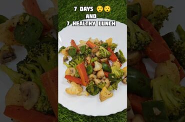 High fiber and low calorie Saute Veg | Day 6 of Healthy Lunch Recipe #shorts #lunch #cooking #reels