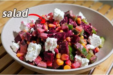 Beetroot Salad with Feta Cheese | Fresh, Healthy & Super Easy Recipe!