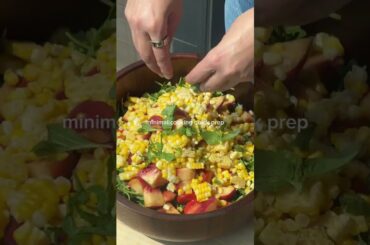 Peach Corn Arugula Salad | Fresh Summer Salad Recipe #shorts