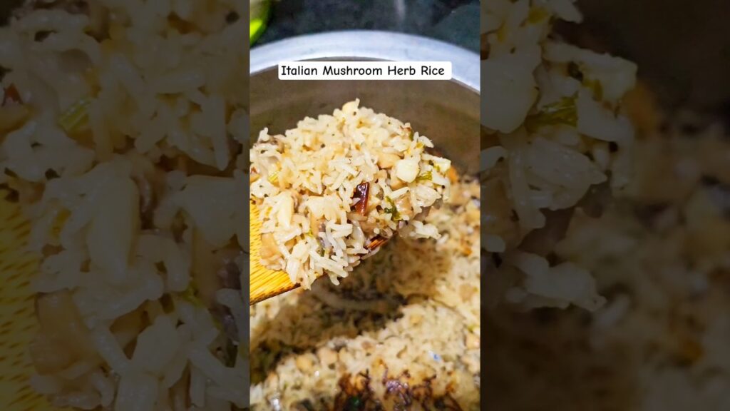 Italian Mushroom Herb Rice recipe | Healthy dinner recipes #herbrice #italianrecipes #italianfood