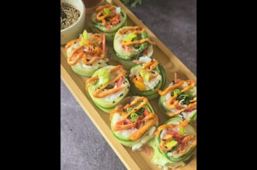 Holi Special Snacks Recipe |  Cucumber Sushi #japanesefood #healthysnacks#holispecial #youtubeshorts