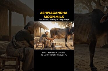Ashwagandha Moon Milk | 5000 Year Old Cow Milk Recipe For Stress, Anxiety & Deep Sleep #shorts