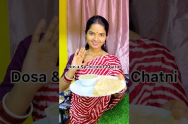 Simple Dosa & Coconut Chatni || Healthy Breakfast Recipe #shorts #shortsfeed #viral