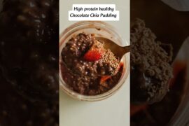 Delicious Healthy Chocolate Chia Pudding | creamy, high fiber & high protein #youtubeshorts #shorts