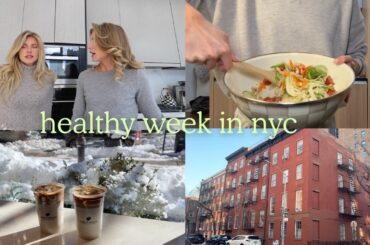 week in our life in nyc | getting back on track, healthy meals at home, our favorite workout classes