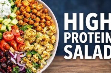 High Protein Roasted Cauliflower Chickpea Salad | Easy Healthy Meal Day 4